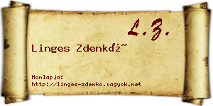 Linges Zdenkó névjegykártya